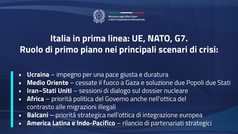 Tre anni di politica estera italiana