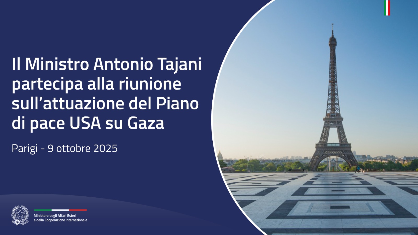 Tajani a Parigi