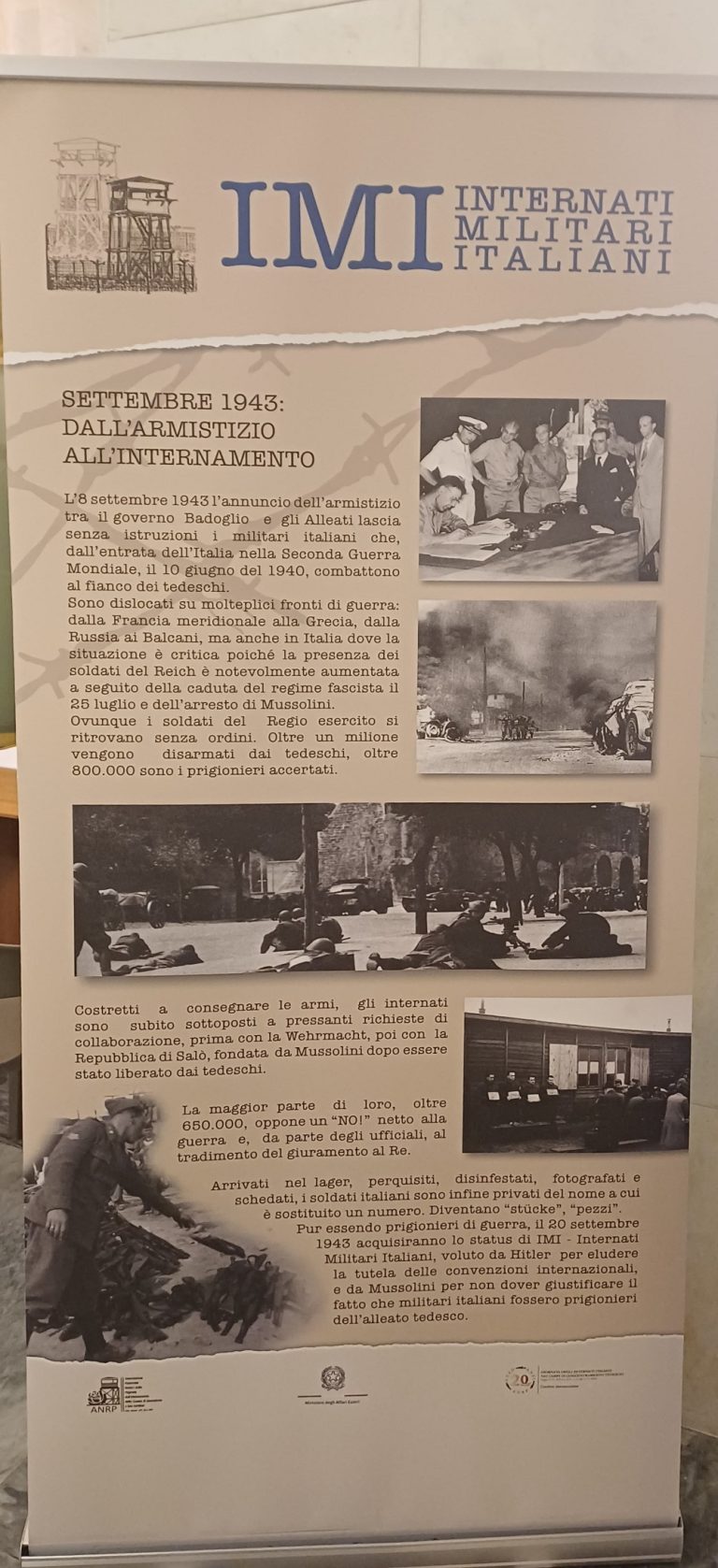 Mostra sulla Giornata degli Internati italiani nei campi di concentramento tedeschi durante la seconda Guerra Mondiale