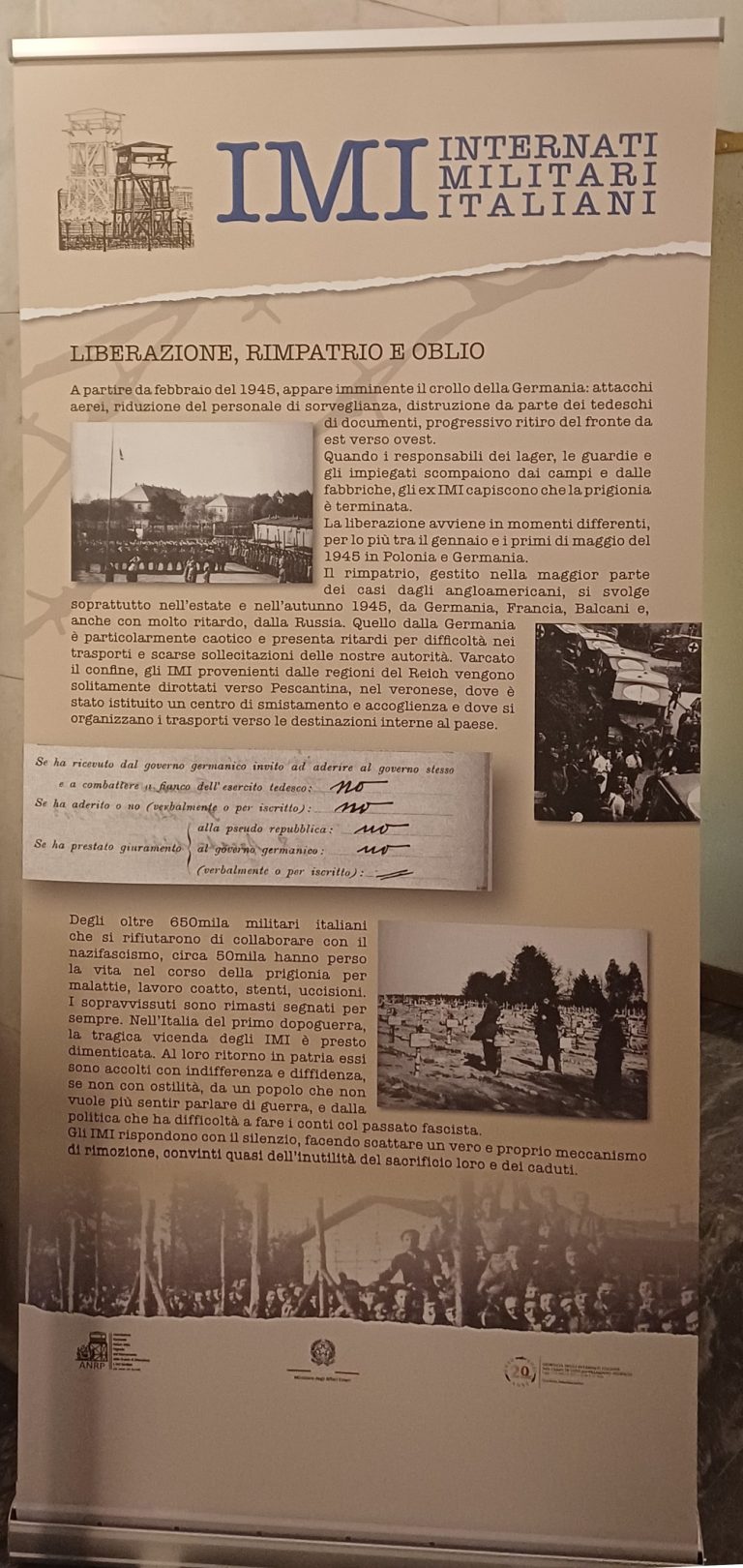 Mostra sulla Giornata degli Internati italiani nei campi di concentramento tedeschi durante la seconda Guerra Mondiale