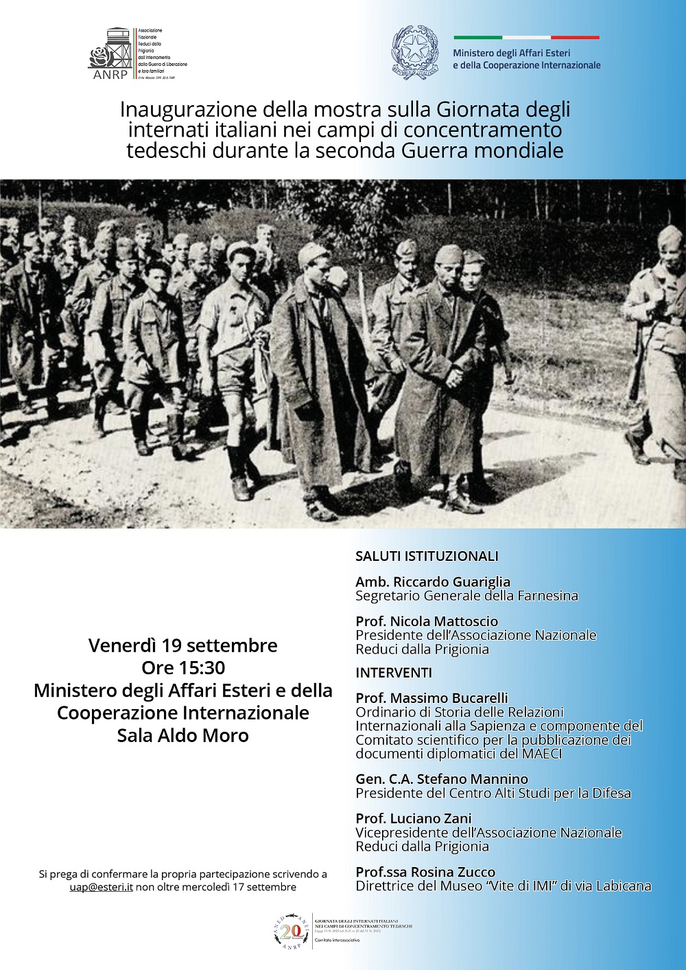 Mostra sulla Giornata degli Internati italiani nei campi di concentramento tedeschi durante la seconda Guerra Mondiale