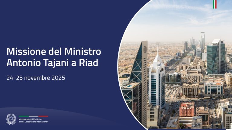 Il Ministro Tajani in missione a Riad per rafforzare partenariato Italia – Arabia Saudita