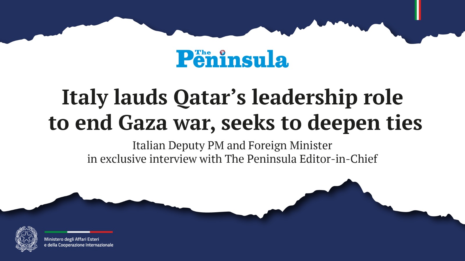 Italy lauds Qatar’s leadership role to end Gaza war, seeks to deepen ties (The Peninsula)