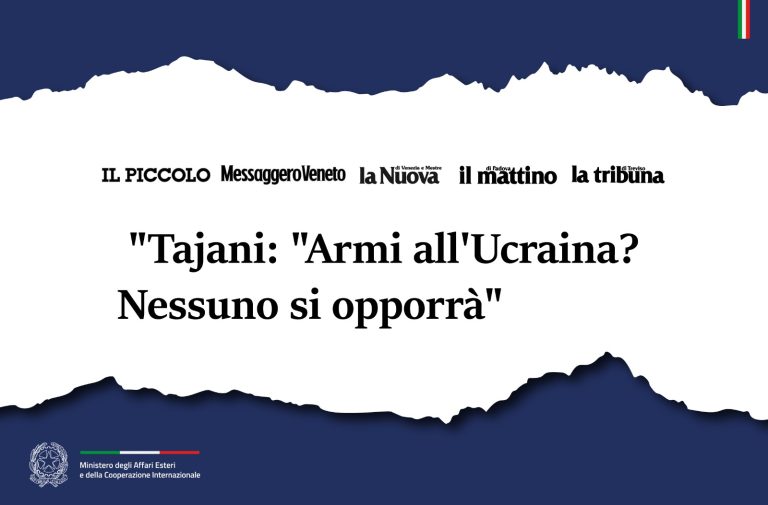 Tajani «Armi all’Ucrai