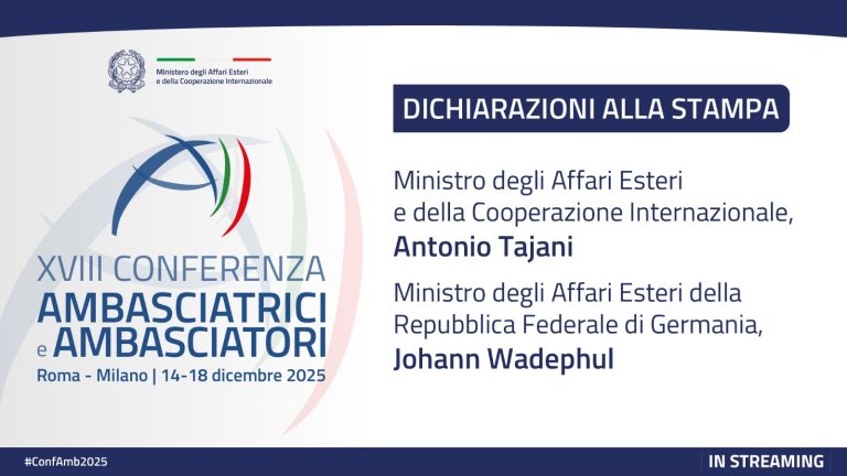 Al via oggi la XVIII Conferenza degli Ambasciatori d’Italia nel mondo