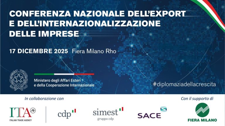 Il Ministro Tajani apre a Fiera Milano la terza Conferenza Nazionale dell'Export e dell'Internazionalizzazione delle imprese