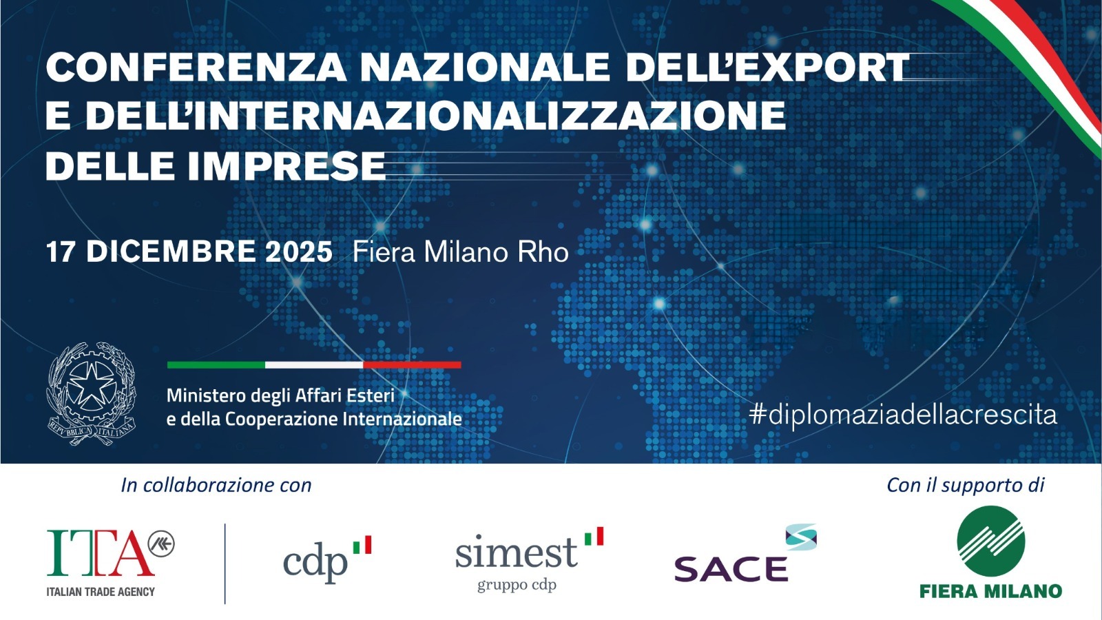 Il Ministro Tajani apre a Fiera Milano la terza Conferenza Nazionale dell’Export e dell’Internazionalizzazione delle imprese