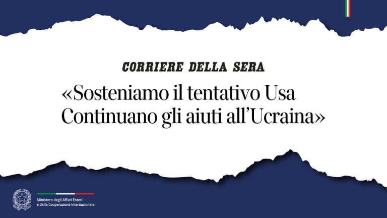 Intervista Tajani al corriere della sera