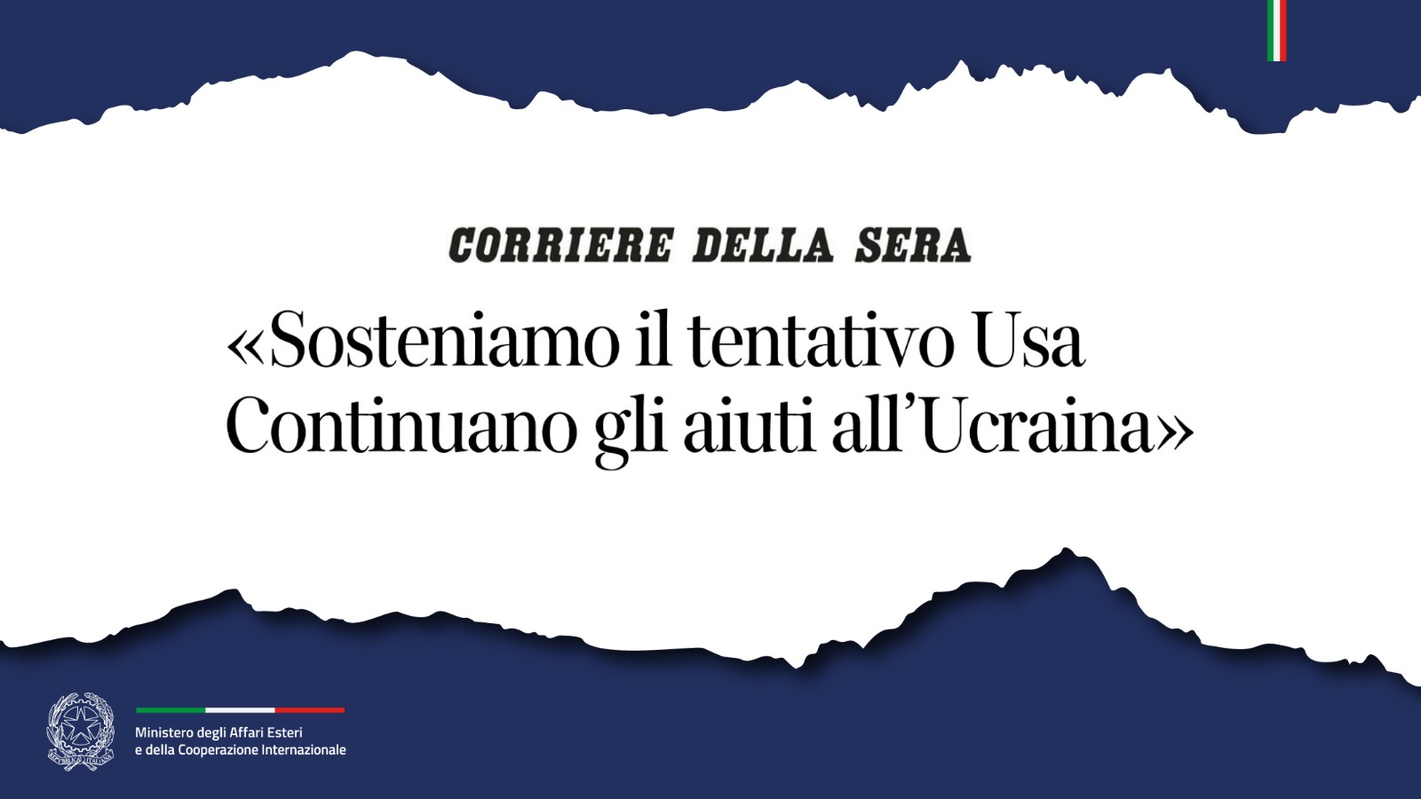 Intervista Tajani al corriere della sera