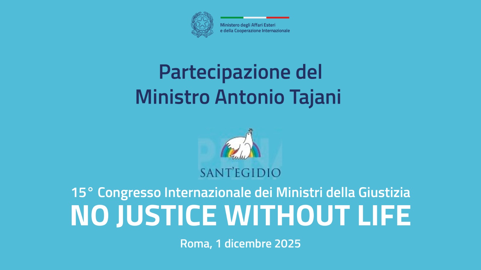 Il Ministro Antonio Tajani interviene al 15eismo Congresso Internazionale dei Ministri della Giustizia