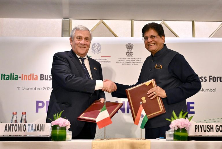 Tajani partecipa alla conferenza stampa congiunta Italia- India