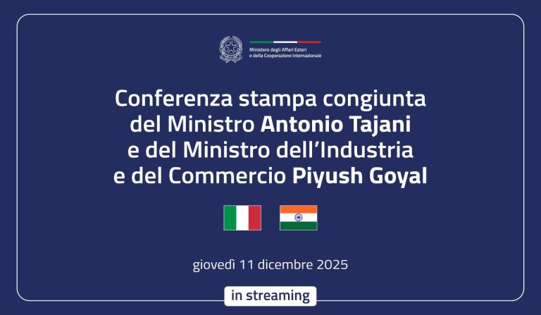 Tajani partecipa alla conferenza stampa congiunta Italia- India