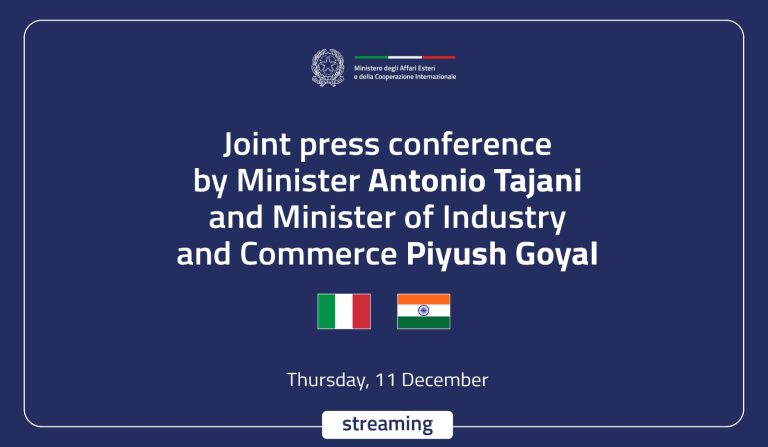 Tajani partecipa alla conferenza stampa congiunta Italia- India