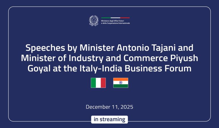 Tajani in Mumbai for the Italy–India Business Forum