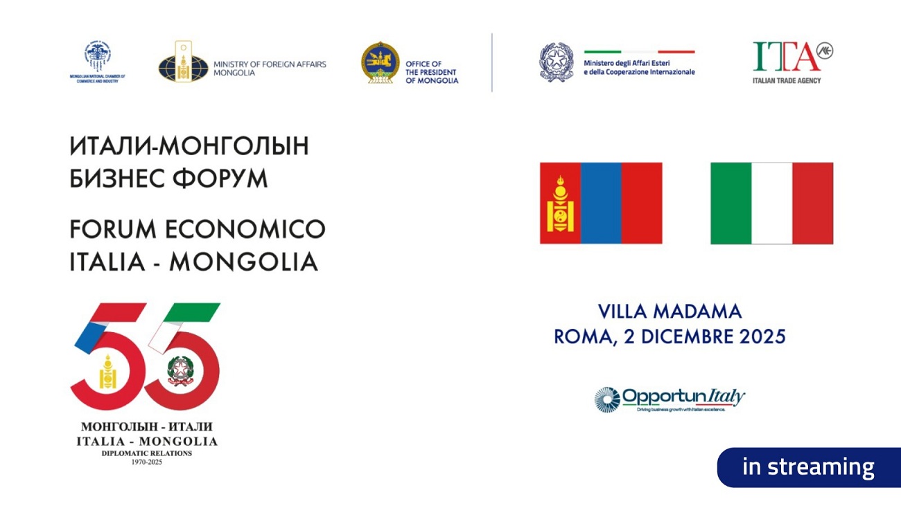 Al via oggi il primo Business Forum Italia – Mongolia