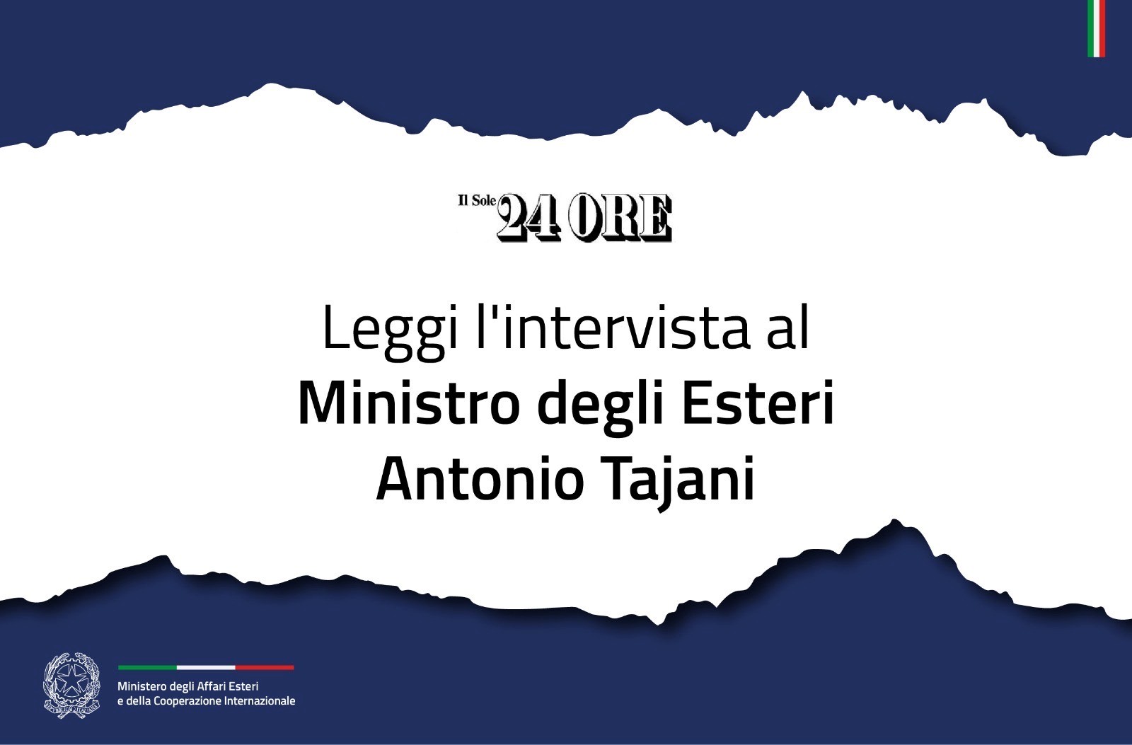 Intervista Tajani SOle24ore