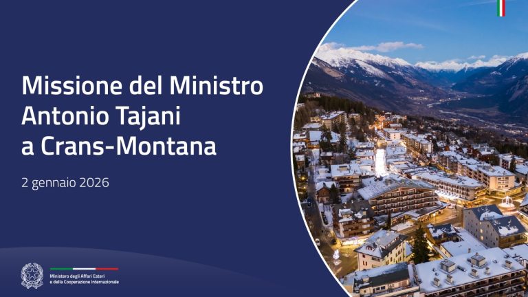 Missione del Ministro Tajani a Crans-Montana