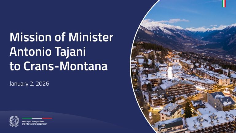 Missione del Ministro Tajani a Crans-Montana