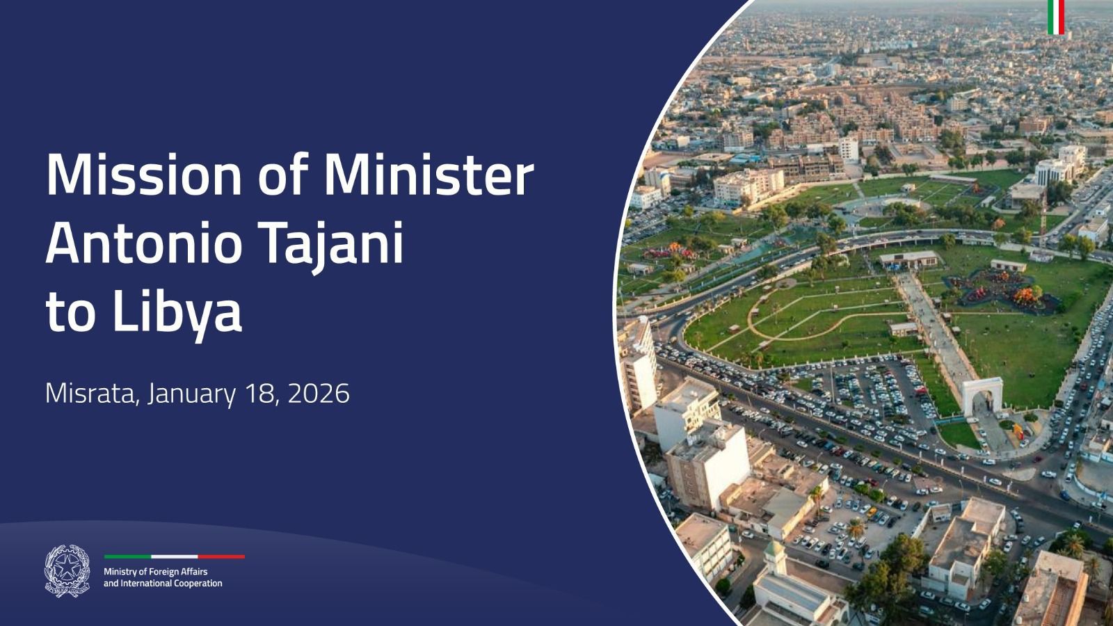 Minister Tajani in Libya for the Launch of the Development Project at the Port of Misurata