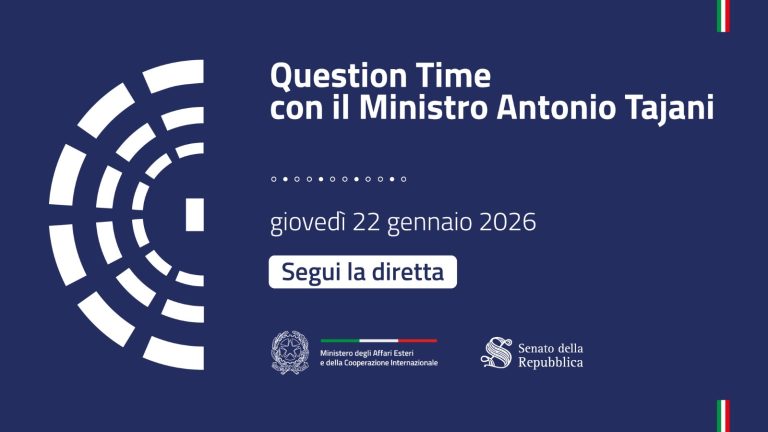 Il Ministro Antonio Tajani partecipa alla sessione di Question Time al Senato