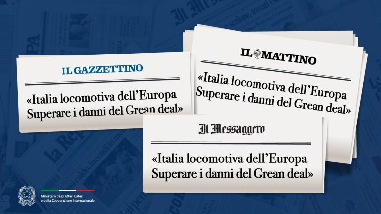 Tajani: «Italia locomotiva dell'Europa. Superare i danni del Green deal»