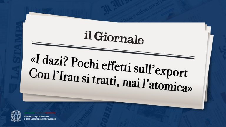 «I dazi? Pochi effetti sull'export. Con l'Iran si tratti, mai l'atomica»