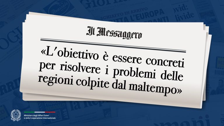 L’obiettivo è essere concreti per risolvere i problemi delle regioni colpite dal maltempo» (Il Messaggero)
