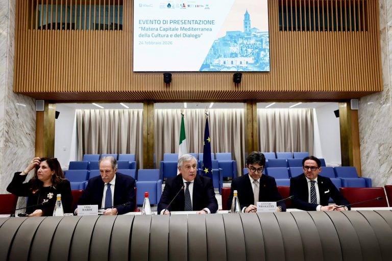 Il Ministro Tajani presenta alla Farnesina il progetto “Matera Capitale Mediterranea della Cultura e del Dialogo 2026” nell’ambito dell’Unione per il Mediterraneo