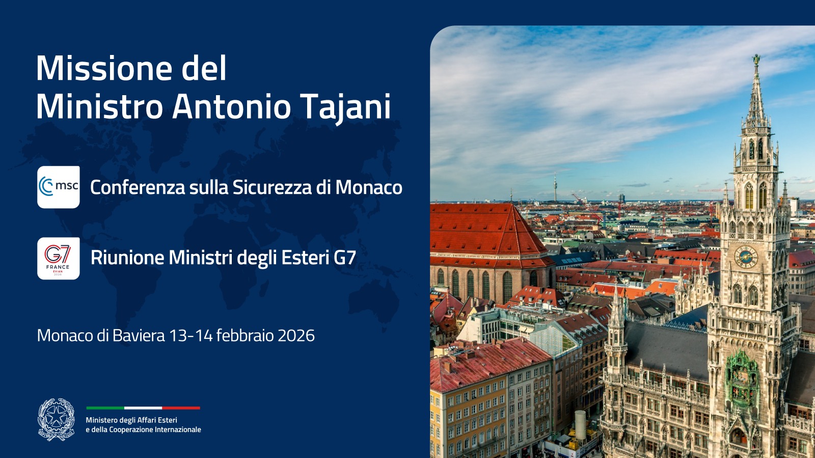 Tajani alla Conferenza sulla Sicurezza di Monaco
