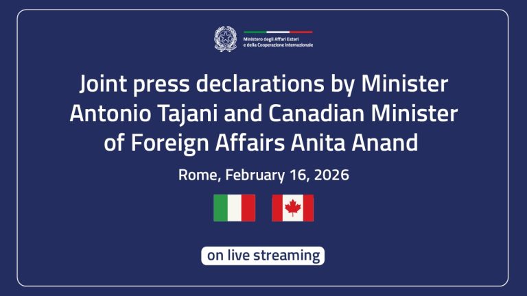 Joint press declarations by Minister Antonio Tajani and Canadian Minister of Foreign Affairs Anita Anand