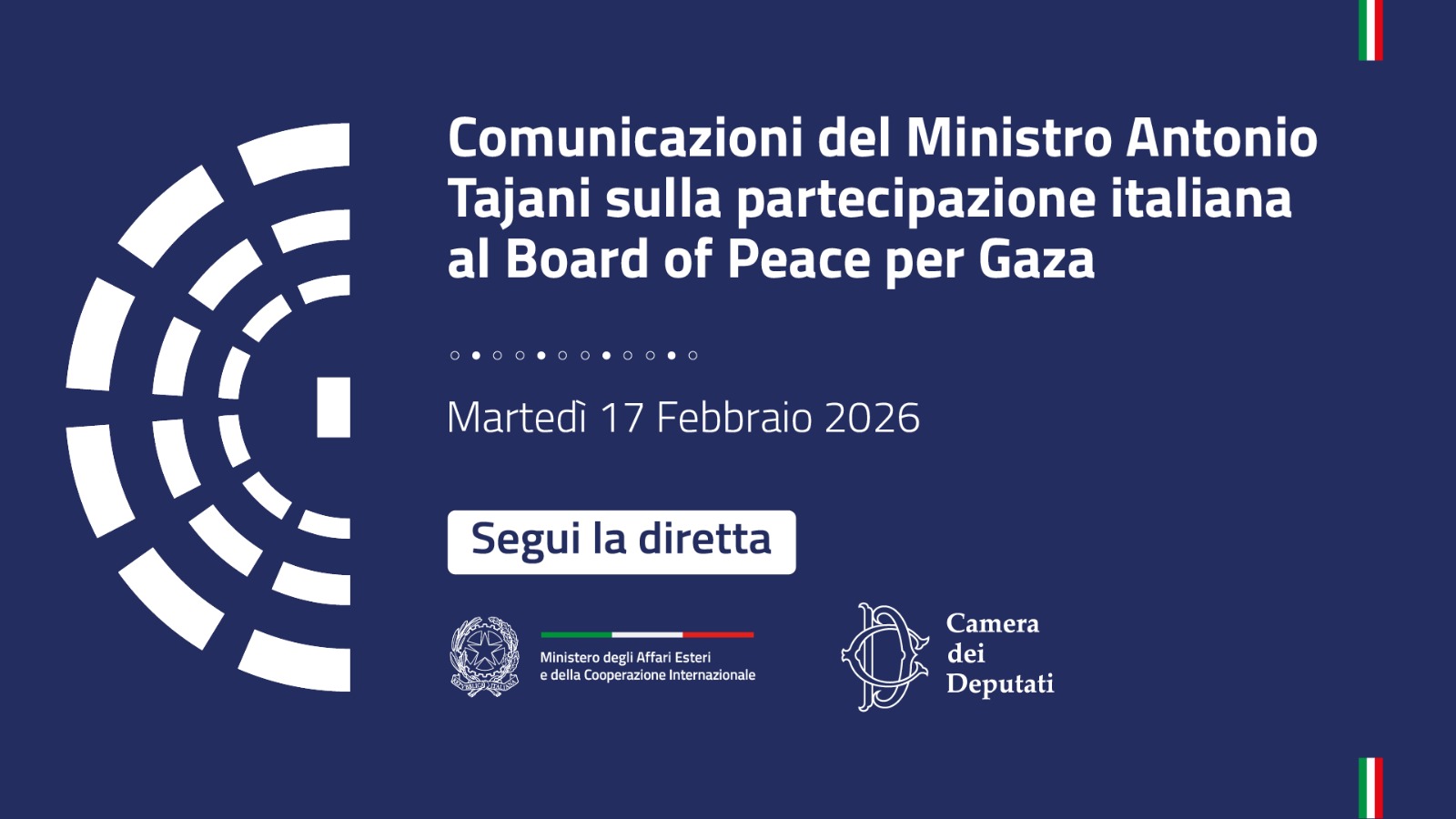 Comunicazioni del Ministro Antonio Tajani sulla partecipazione italiana al Board of Peace per Gaza