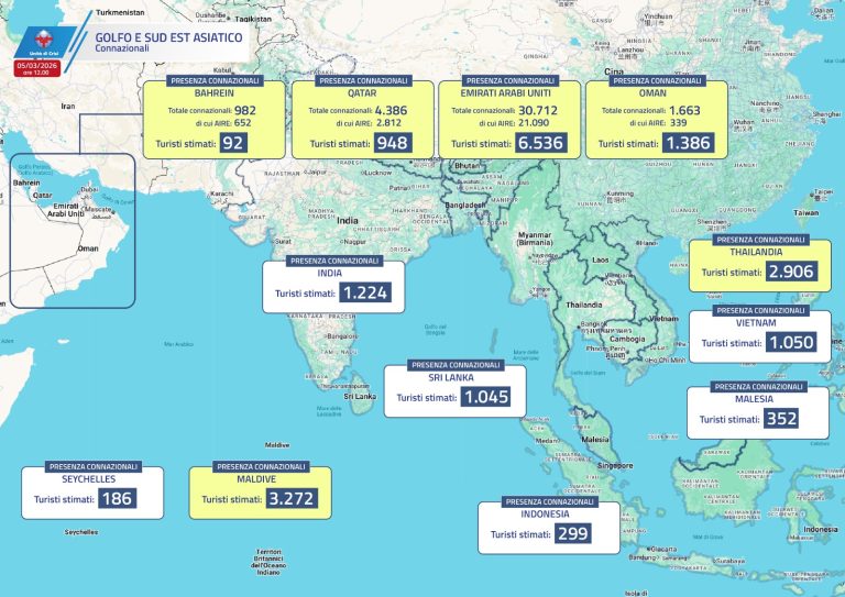 Golfo e Sud Est Asiatico - Connazionali