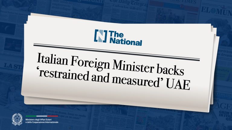 Il Ministro degli Esteri italiano appoggia i "moderati e misurati" Emirati Arabi Uniti