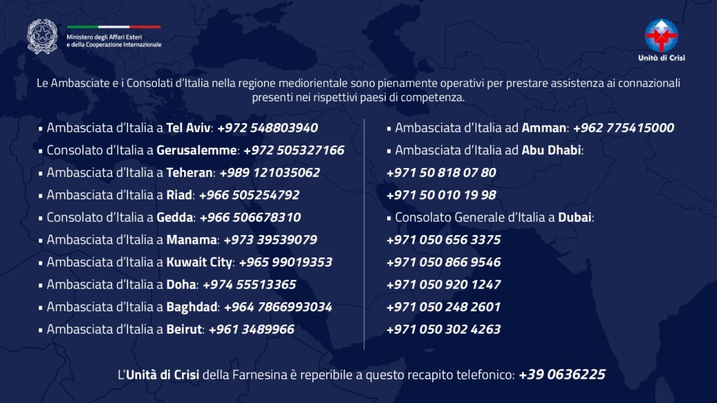 Istituita alla Farnesina “Task Force Golfo” per l’assistenza agli italiani bloccati nella regione