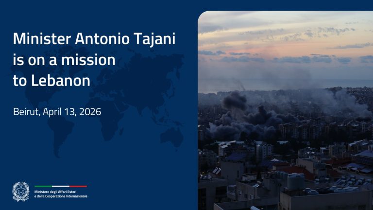 Minister Tajani in Beirut for meetings with President Aoun and the Italian military contingent