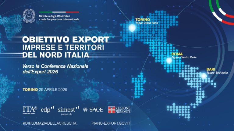 Al via da Torino il percorso verso la Conferenza Nazionale dell’Export 2026. Registrazione delle imprese entro il 27 aprile