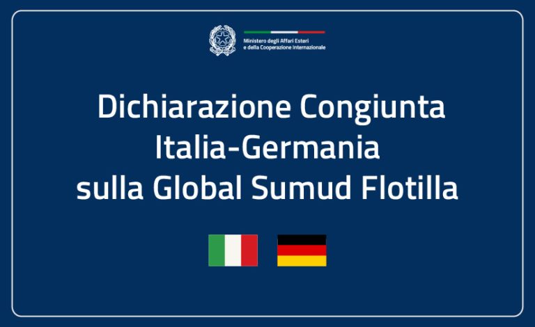 Dichiarazione congiunta Italia-Germania sulla Global Sumud Flotilla