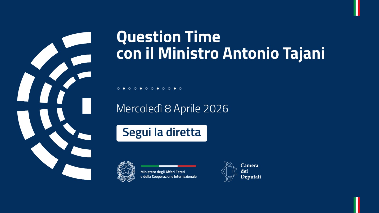 Il Ministro Antonio Tajani partecipa alla sessione di Question Time alla Camera
