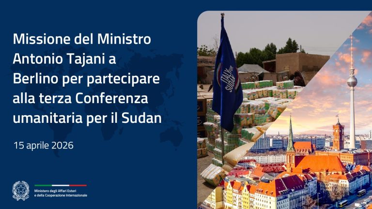 Tajani a Berlino per la Terza Conferenza Umanitaria per il Sudan