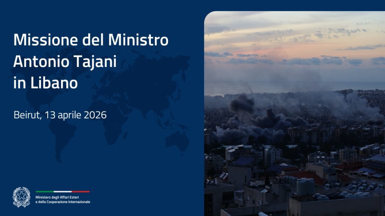 Il Ministro Tajani a Beirut per incontri con il Presidente Aoun e il contingente militare italiano