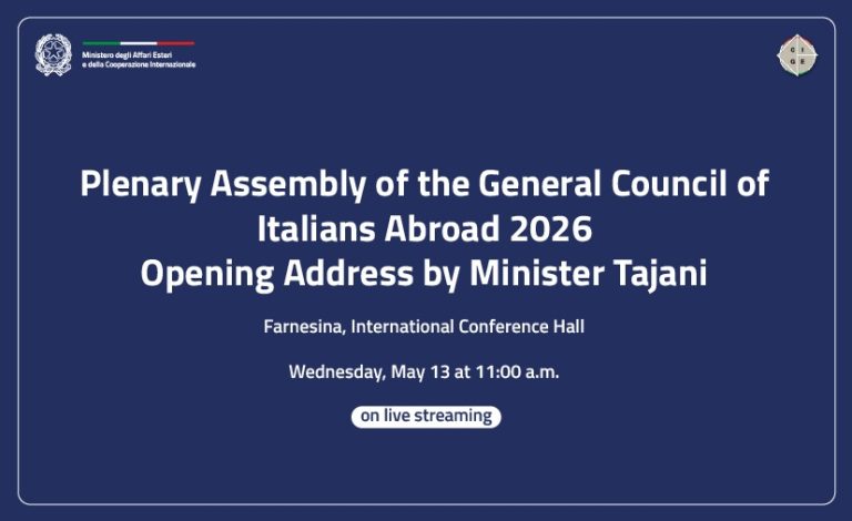 Opening remarks by Minister Tajani at the Plenary Assembly of the General Council of Italians Abroad