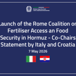 Lancio della Coalizione di Roma sull'accesso ai fertilizzanti e la sicurezza alimentare a Hormuz - Dichiarazione Congiunta