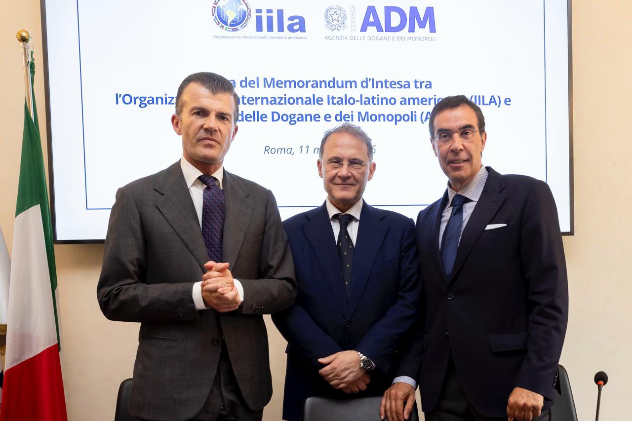 Il Vice Ministro Cirielli alla firma del Memorandum d’intesa tra Dogane e IILA