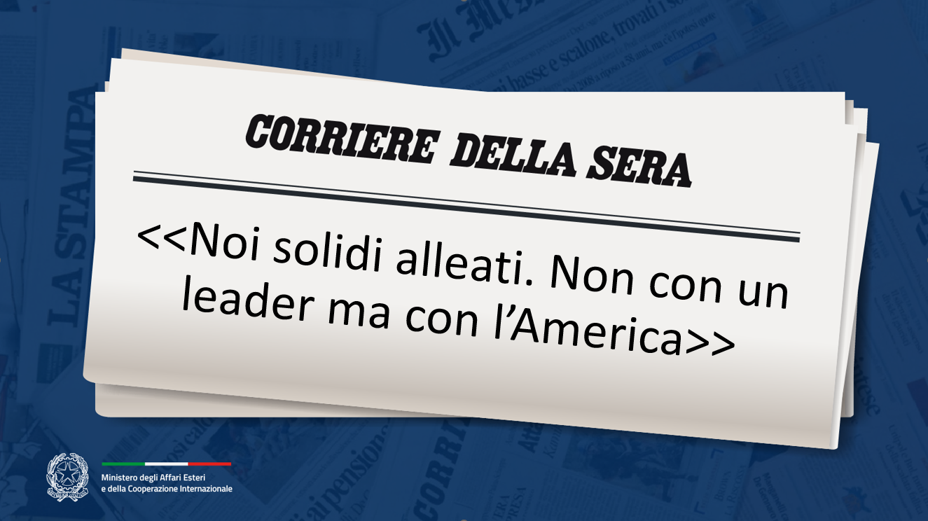 Intervista Tajani al corriere della sera
