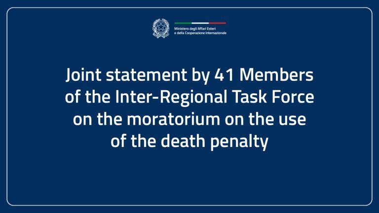 Joint statement by 41 Members of the Inter-Regional Task Force on the Moratorium on the use of the Death Penalty