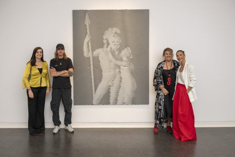 Antonietta Cornacchia, Cultural Counsellor of the Embassy of Italy in Spain; Andrea Crespi, artist; Elena Fontanella, Director IIC Madrid; Clelia Patella, curator. Credits: Matteo Rovella Pictures / IIC Madrid