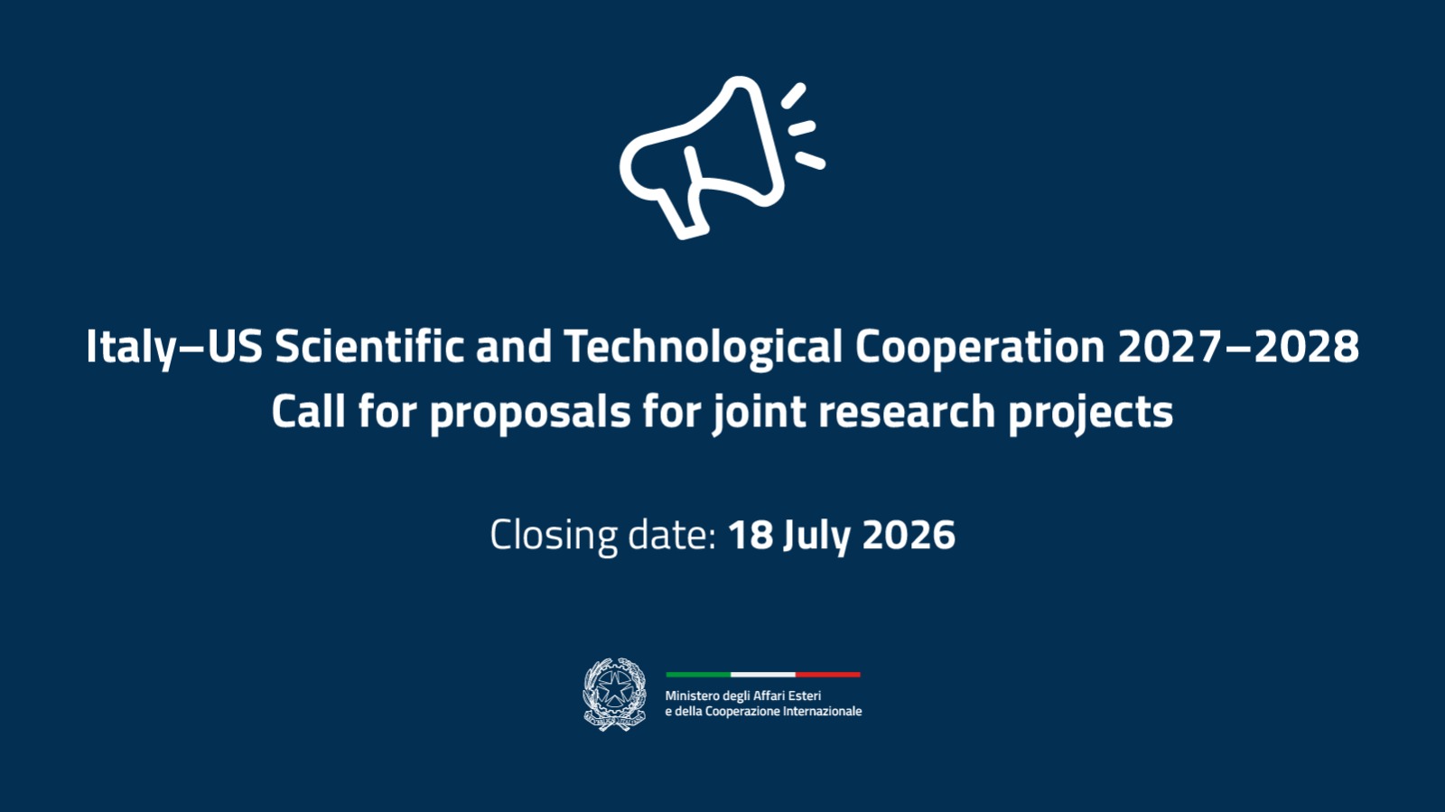 Cooperazione Scientifica e Tecnologica Italia- USA_EN
