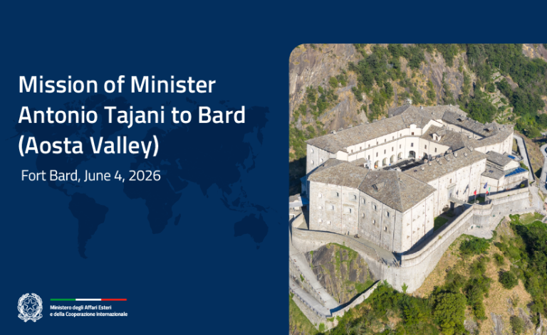Il Ministro Tajani domani in Valle d’Aosta per il Comitato Frontaliero Italia-Francia e visita al Traforo del Monte Bianco ENG