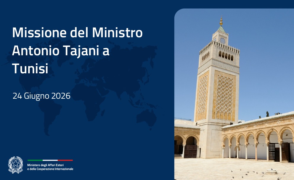 Tajani domani pomeriggio a Tunisi per il Forum Economico Imprenditoriale Italia-Tunisia