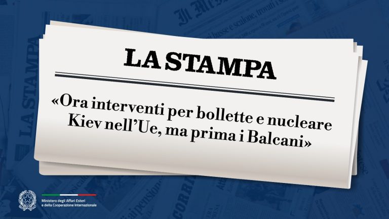 Tajani: «Ora interventi per bollette e nucleare, Kiev nell’Ue, ma prima i Balcani»